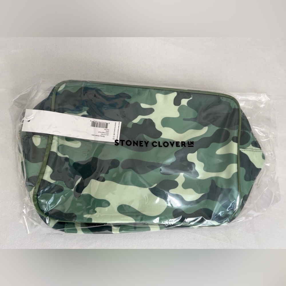 Stoney Clover Lane Green Camo Cosmetic Bag